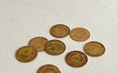 Lot de 9 pièces de 10 francs or Poids net : 28,64g