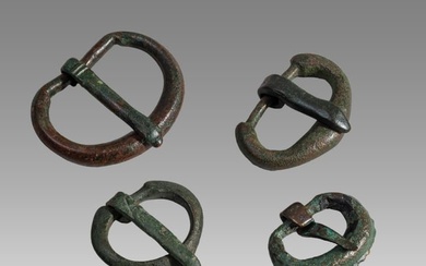Lot of 4 Ancient Roman Bronze, Belt Buckles c.2nd century AD.