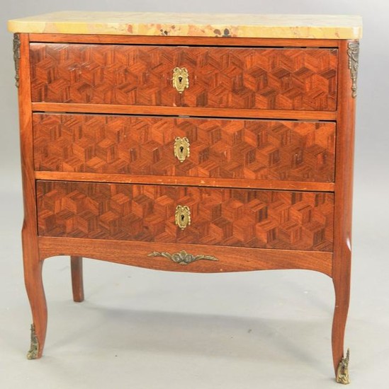 Louis XV style commode, with parquetry drawer fronts
