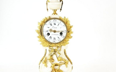Louis XVI Gilt Bronze & Marble Mantel Clock