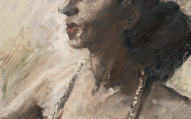 Lovis Corinth 1858 Tapiau/Ostpreußen – Zandvoort 1925 Female demi nude (Nude with a large necklace)