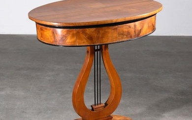 Lyra table, Biedermeier, around 1830