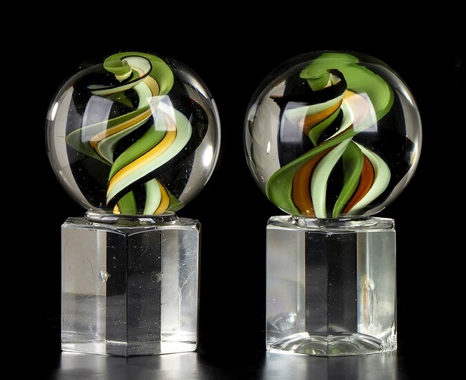 MURANO MANUFACTURE Glass marbles Two pieces Glass, 20 x 10...