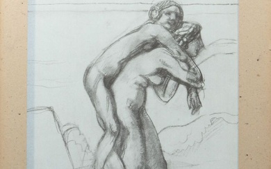 Maurice DENIS (1870-1943) d'après (01273) Deux nus jouant Lithographie sur papier d'après un fusain de...
