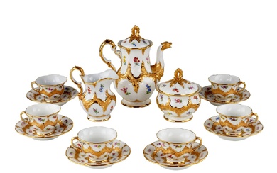 Meissen coffee service for 6 persons.