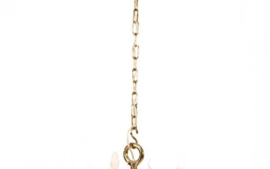 (-), Brass 6-light globe chandelier, 120 cm high,...