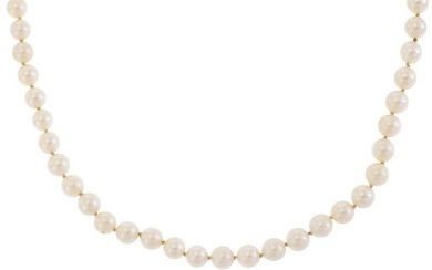 Mikimoto Vintage Silver 6mm Single Strand Pearl Necklace