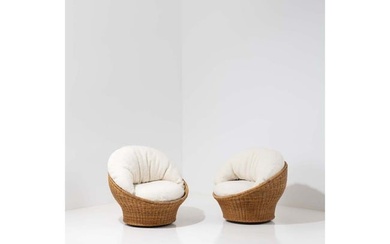 Milo Baughman (1923-2003) Pair of lounge chairs