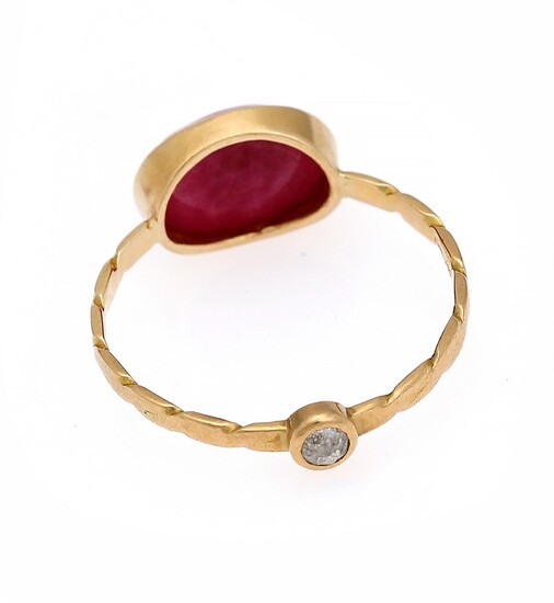 NOT SOLD. Natascha Trolle: A Burma ruby and diamond ring set with cabochon Burma ruby...