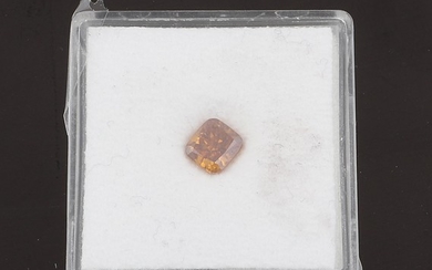 Natural Fancy Vivid Orange Diamant im Cushionschliff 0,72 ct