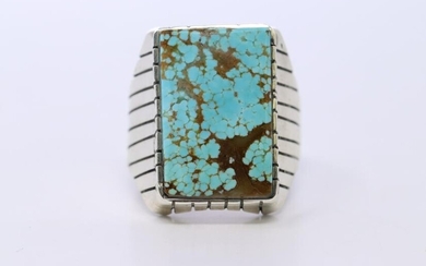 Navajo Native American Sterling Silver Turquoise Ring