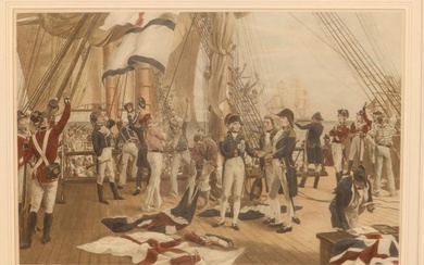 Nelson's Last Signal at Trafalgar' - colour print by...