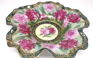Nippon Floral Ruffle Porcelain Bowl / Candy Dish
