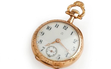 OMEGA, 18K (750/°°) yellow gold pocket watch, double...