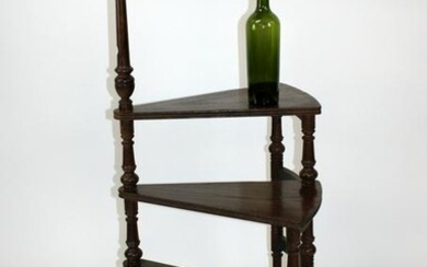 Oak spiral staircase side table