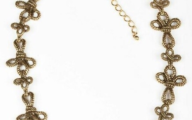 Oscar de la Renta Gold Plated Woven Rope Necklace or