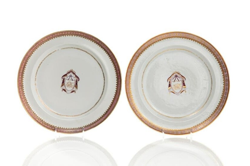 PAIR OF CHINESE EXPORT ARMORIAL PLATES