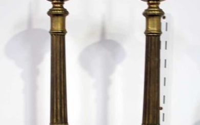 PAIR OF NINETEENTH CENTURY FRENCH BRASS CANDLE STICKS