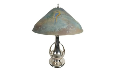 PAIRPOINT REVERSE-PAINTED SHADE TABLE LAMP