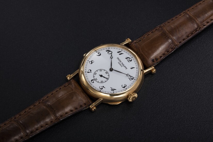 PATEK PHILIPPE, REF. 3960J, A GOLD MANUAL-WINDING WRISTWATCH WITH "OFFICER CASEBACK" TO MARK THE BRAND’S 150th ANNIVERSARY