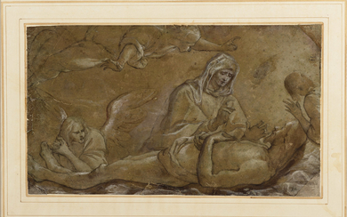 PIER FRANCESCO MAZZUCCHELLI, DIT IL MORAZZONE (MORAZZONE 1573-1625), La Vierge pleurant le corps du Christ entouré d'anges