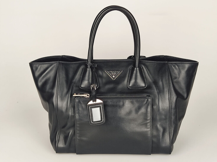 PRADA leather shopper bag