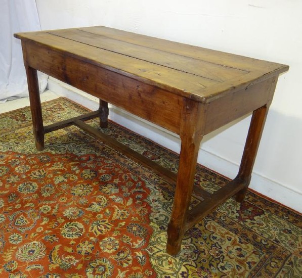 PROVINCIAL FRUITWOOD PETRIN TABLE W/STRAP HINGED TOP