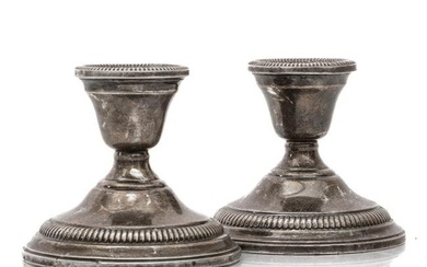 Pair of Antique Signed Lamerie Sterling Candle Stick Holders