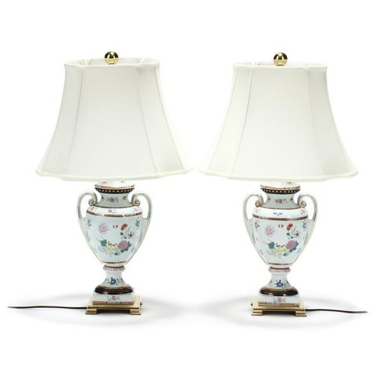 Pair of Continental Porcelain Table Lamps