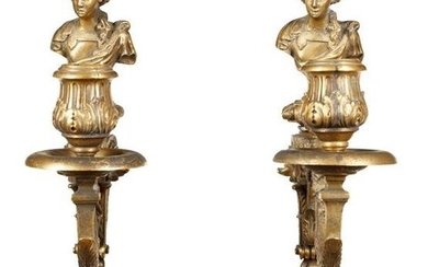 Pair of Empire Bronze Figural Sconces