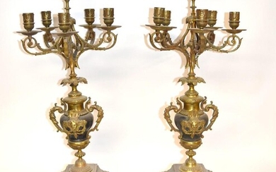 Pair of French Empire Style Candelabra
