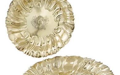 Pair of George III Sterling Silver-Gilt Dishes
