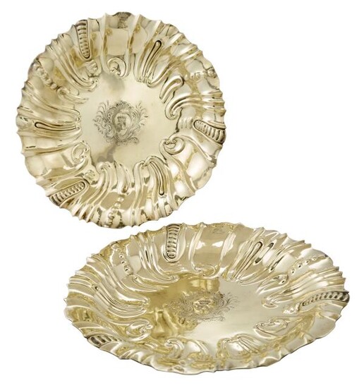 Pair of George III Sterling Silver-Gilt Dishes