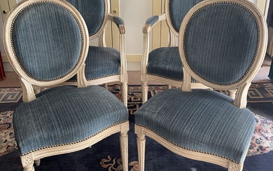 Paire de fauteuils et paire de chaises de... - Lot 412 - Villanfray Pommery