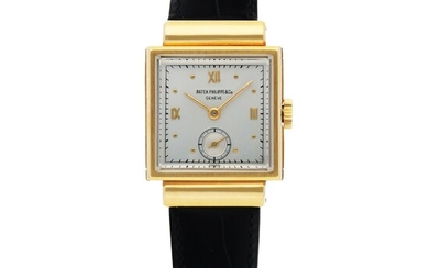 Patek Philippe, REF 1486 YELLOW GOLD WRISTWATCH WITH HOODED LUGS MADE IN 1947