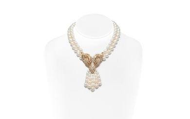 Pearl Diamond Necklace Pendant