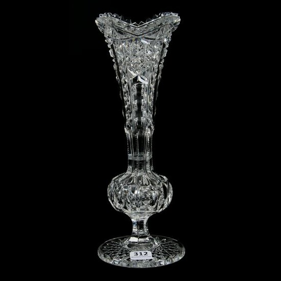 Pedestal Vase, American Brilliant Cut Glass