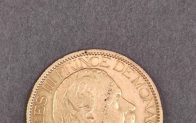 PIECE de 100 francs or 1886 frappe A, Charles III PRINCE de MONACO Poids :...