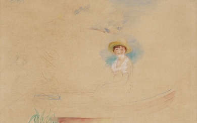 Pierre-Auguste Renoir, La Yole et jeune femme au chapeau de paille (Femme assise dans une barque)