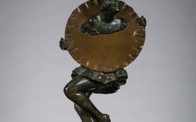 Pierre Laurel : sculpture en bronze art deco 'danseuse' (h avec socle 38cm)