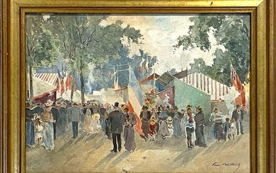 Pierre Louis Léger VAUTHIER (1845-1916) Les festivités Aquarelle sur papier signée en bas à droite...