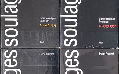 Pierre SOULAGES. Catalogue raisonné en 4 volumes par Pierre ENCREVE, complet. Etat neuf.
