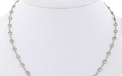 Platinum 9.15 Carats Round Cut Diamonds by the Yard Necklace