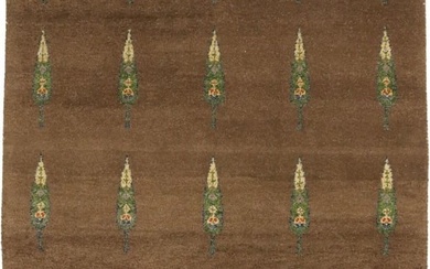 Plush Indo-Gabbeh Brown Modern 6X8 Tribal Design Handmade Oriental Rug Carpet