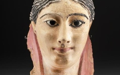 Ptolemaic / Romano Egyptian Plaster Mummy Mask ex-Komor