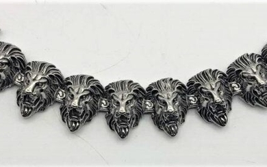 Quality Cast Stainless Steel LION FACE Link Bracelet