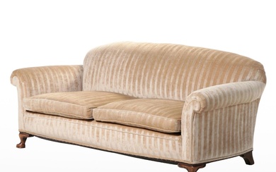 Queen Anne Style Custom-Upholstered Two-Seat Sofa, circa 1930