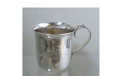 RARE STERLING SILVER TIFFANY ABC TEDDY BEAR CHILDS MUG BABY CUP, 925 SPAIN An outstanding vintage