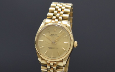 ROLEX 14k yellow gold wristwatch Oyster Perpetual 34 reference 1005/1002,...