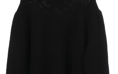 Ralph Lauren: A black knit sweater made of cashmere and mohair with a roll neck and long sleeves. Size XL.